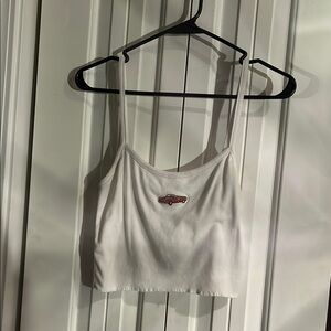 White Tank Top with Car Embroidery by Tilly’s